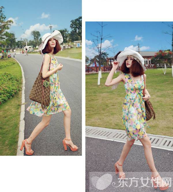 雪纺碎花裙这么搭最时髦 唯美优雅不失女人味