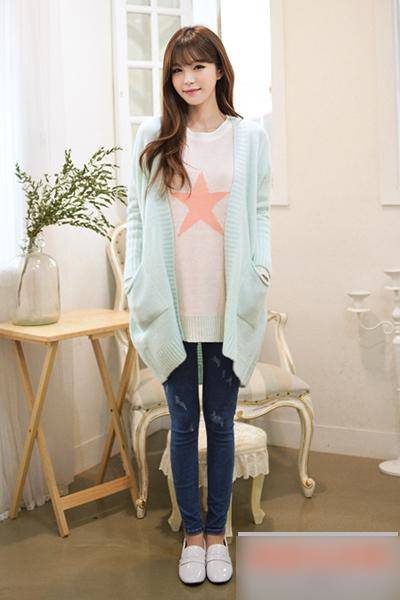 韩版长款毛衣搭配 这个季节就该怎么穿