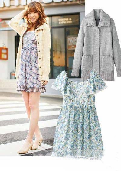 女生碎花连衣裙搭配 混搭感既时尚又知性