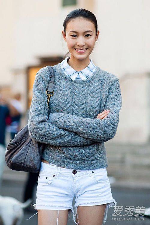 毛衣搭衬衫 适合春天的小清新搭配