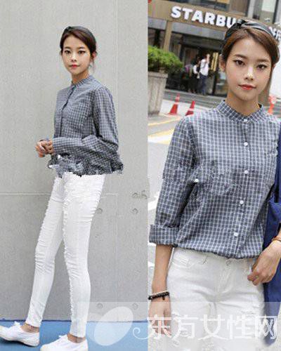 英伦学院风显嫩搭配技巧 格子衬衫也能这么潮