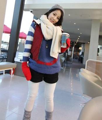 韩式毛线围巾系法 冬季出行即时尚又温暖