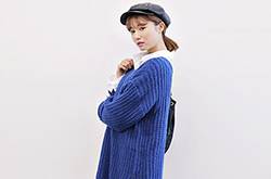 韩版长款针织开衫搭配 搭对了秒变韩系萌妹