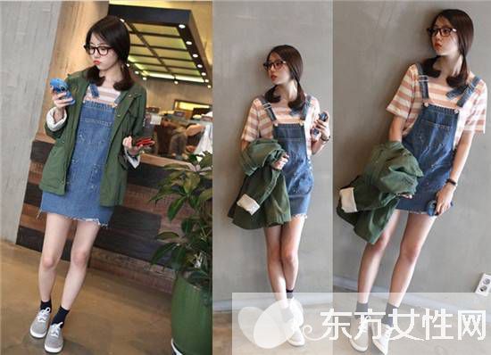 春季减龄时尚牛仔背带裙 韩系背带裙玩转潮人风范