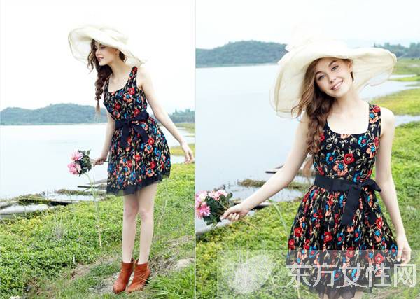 雪纺碎花裙这么搭最时髦 唯美优雅不失女人味