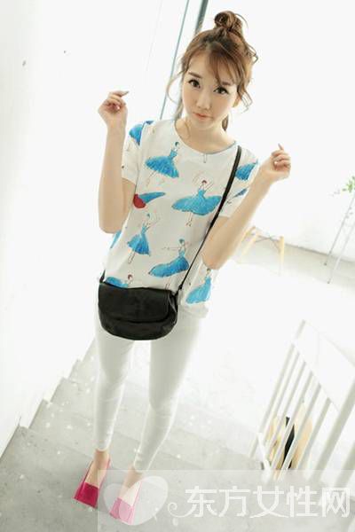 胖MM显瘦搭配推荐 T恤搭配小脚裤就是怎么美