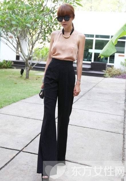女生夏季宽腿裤服装搭配 学会了时髦又起范儿