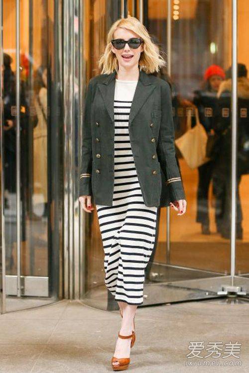 军绿色外套怎么搭配 欧美嫩模都这么穿