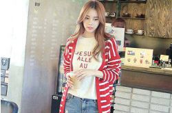 针织开衫如何搭配 韩国街拍达人亲身示范