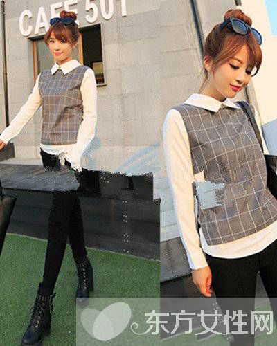 英伦学院风显嫩搭配技巧 格子衬衫也能这么潮