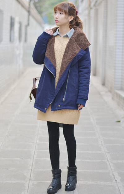 韩版棉衣外套搭配技巧 冬日里的最潮搭配