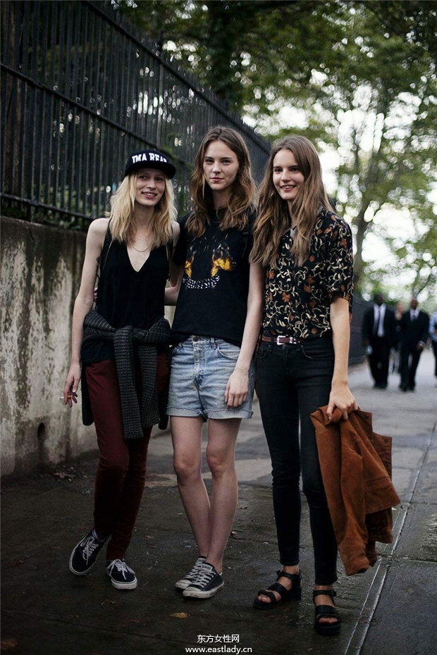 纽约时装周明星模特们街拍图