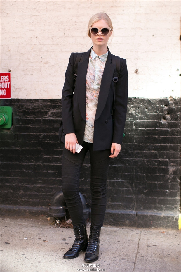 纽约时装周明星模特们街拍图