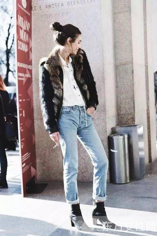 冬季粗跟短靴怎么搭 从他们身上学点搭配灵感