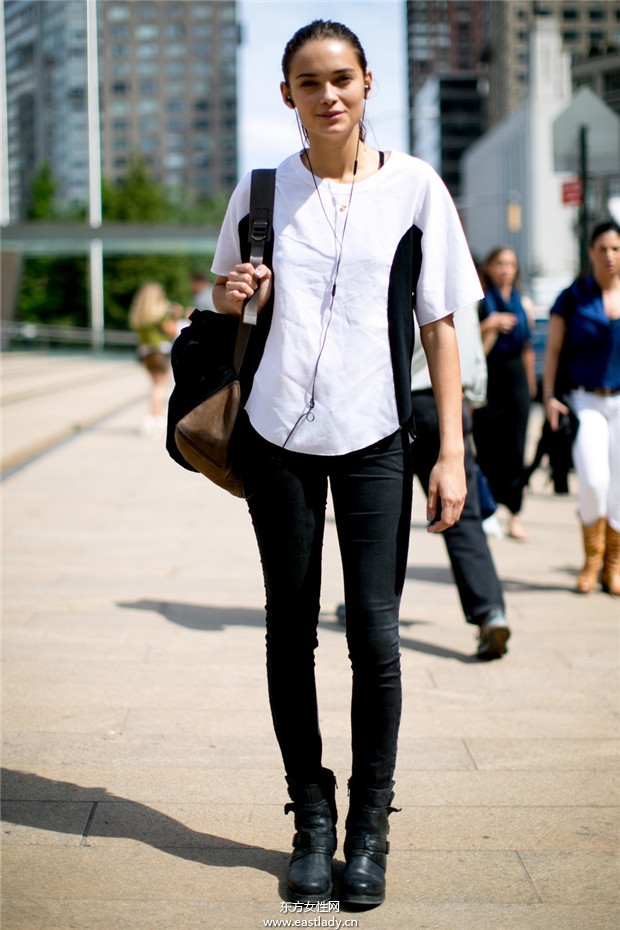 纽约时装周明星模特们街拍图