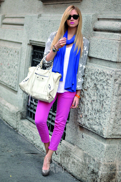 时装周米兰街拍 让人眼前一亮