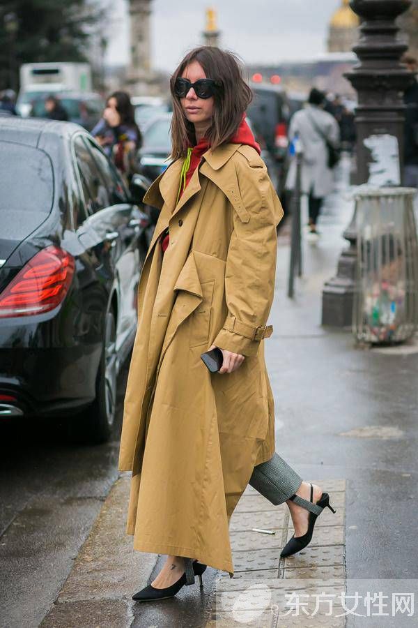 卡其色风衣3月来“叫春” 刘亦菲敞开穿气场足